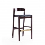 Klismos Barstool in Black and Dark Walnut (Set of 3)