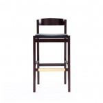 Klismos Barstool in Black and Dark Walnut (Set of 3)