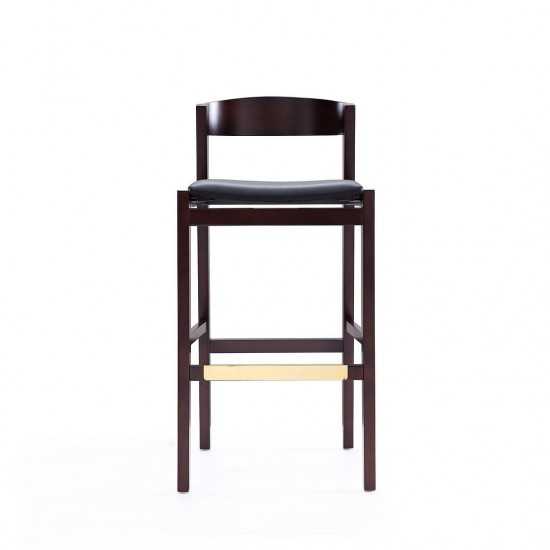 Klismos Barstool in Black and Dark Walnut (Set of 3)