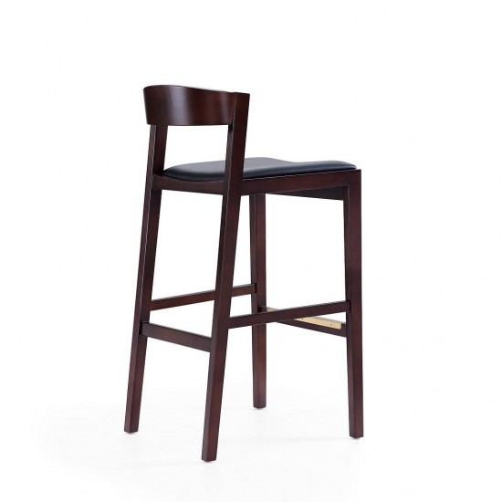 Klismos Barstool in Black and Dark Walnut (Set of 3)