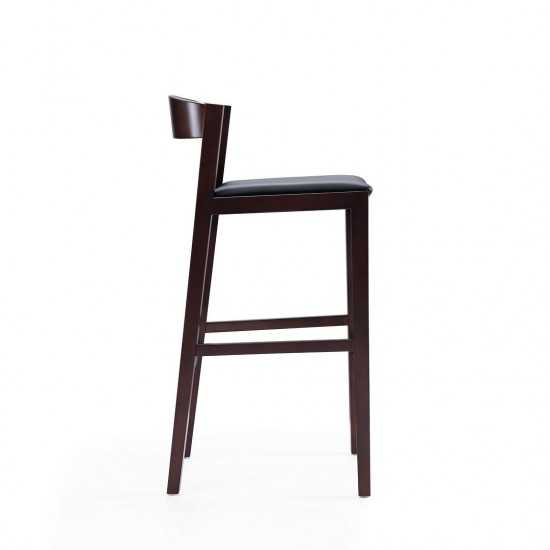 Klismos Barstool in Black and Dark Walnut (Set of 3)