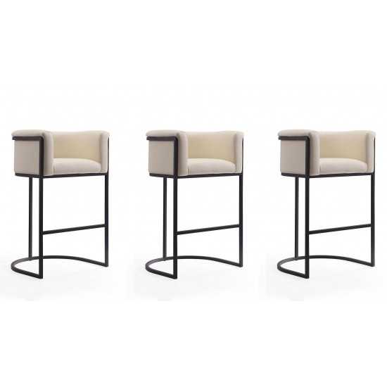 Cosmopolitan Barstool in Cream and Black (Set of 3)