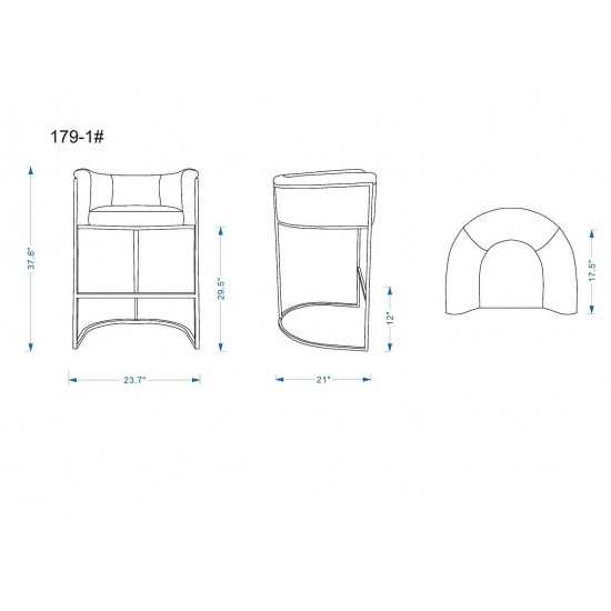 Cosmopolitan Barstool in Camel and Black (Set of 3)