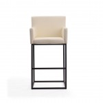 Ambassador Barstool in Cream and Black (Set of 3)
