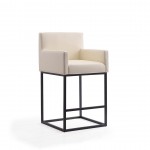 Ambassador Barstool in Cream and Black (Set of 3)