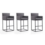 Ambassador Barstool in Grey and Black (Set of 3)
