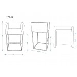 Embassy Barstool in Cream and Black (Set of 3)