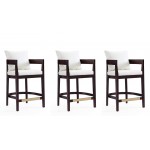 Ritz Counter Stool in Ivory and Dark Walnut (Set of 3)