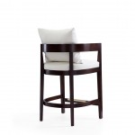 Ritz Counter Stool in Ivory and Dark Walnut (Set of 3)