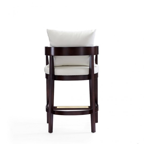 Ritz Counter Stool in Ivory and Dark Walnut (Set of 3)