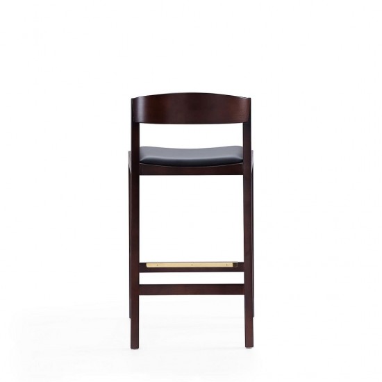 Klismos Counter Stool in Black and Dark Walnut (Set of 3)