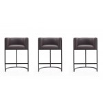 Cosmopolitan Counter Stool in Pebble and Black (Set of 3)