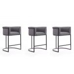 Cosmopolitan Counter Stool in Grey and Black (Set of 3)