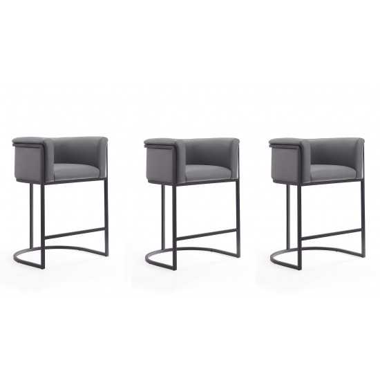 Cosmopolitan Counter Stool in Grey and Black (Set of 3)