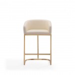 Louvre Counter Stool in Cream and Titanium Gold (Set of 3)