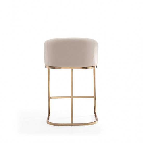 Louvre Counter Stool in Cream and Titanium Gold (Set of 3)