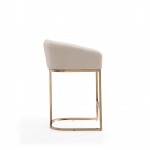 Louvre Counter Stool in Cream and Titanium Gold (Set of 3)