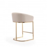 Louvre Counter Stool in Cream and Titanium Gold (Set of 3)
