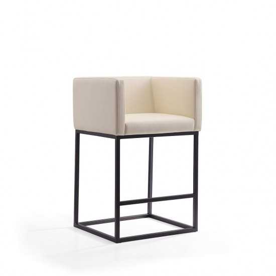 Embassy Counter Stool in Cream and Black (Set of 3)