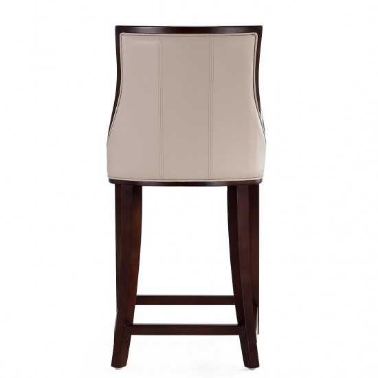 Fifth Ave Counter Stool in Cream and Dark Walnut (Set of 3)