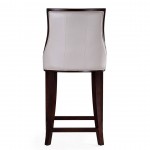 Fifth Ave Counter Stool in Pearl White and Walnut (Set of 3)