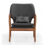 Bradley Accent Chair and Ottoman in Charcoal and Walnut