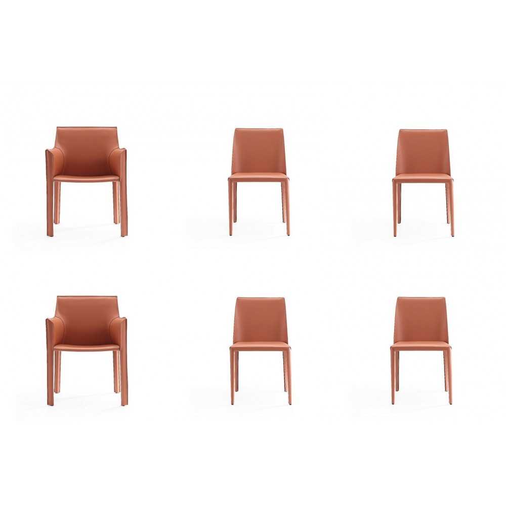 Paris 6-Piece Dining Chairs in Clay