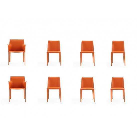 Paris 8-Piece Dining Chairs in Coral