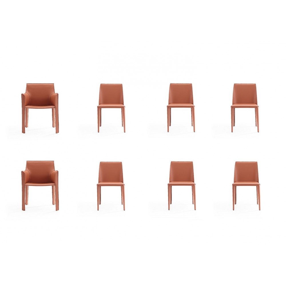 Paris 8-Piece Dining Chairs in Clay