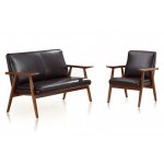 ArchDuke 2- Piece Loveseat and Armchair in Black and Amber