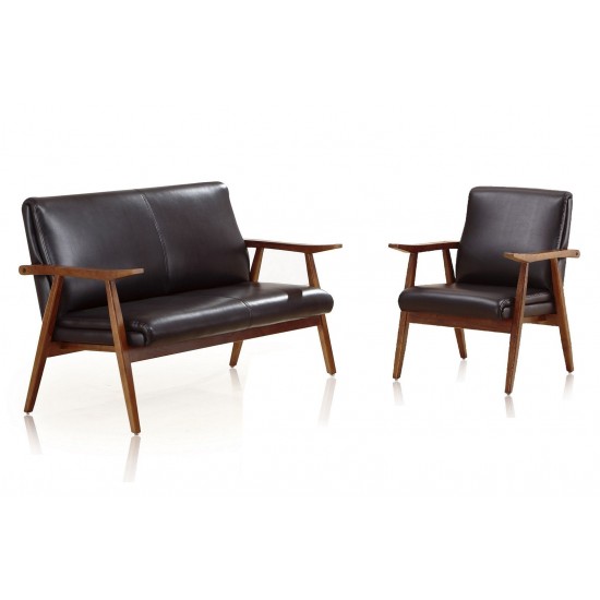 ArchDuke 2- Piece Loveseat and Armchair in Black and Amber