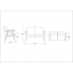 ArchDuke 2- Piece Loveseat and Armchair in Black and Amber