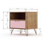 Rockefeller Nightstand 1.0 - Set of 2 in Nature and Rose Pink