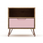 Rockefeller Nightstand 1.0 - Set of 2 in Nature and Rose Pink