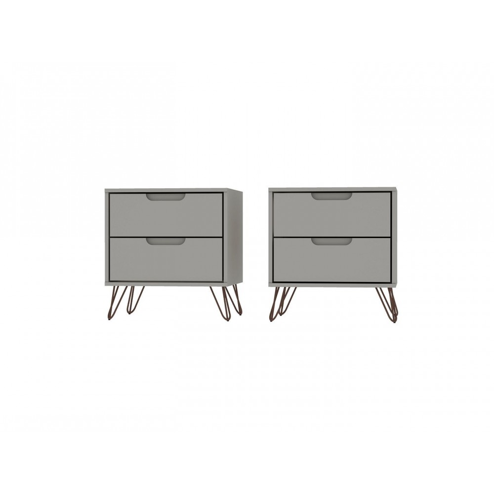 Rockefeller Nightstand 2.0 - Set of 2 in Off White and Nature