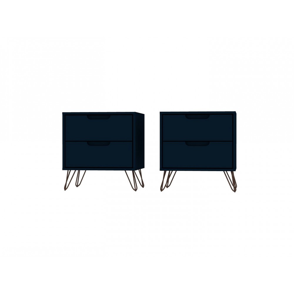 Rockefeller Nightstand 2.0 - Set of 2 in Tatiana Midnight Blue