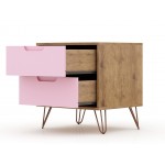 Rockefeller Nightstand 2.0 - Set of 2 in Nature and Rose Pink