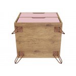 Rockefeller Nightstand 2.0 - Set of 2 in Nature and Rose Pink