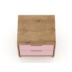 Rockefeller Nightstand 2.0 - Set of 2 in Nature and Rose Pink