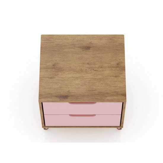 Rockefeller Nightstand 2.0 - Set of 2 in Nature and Rose Pink