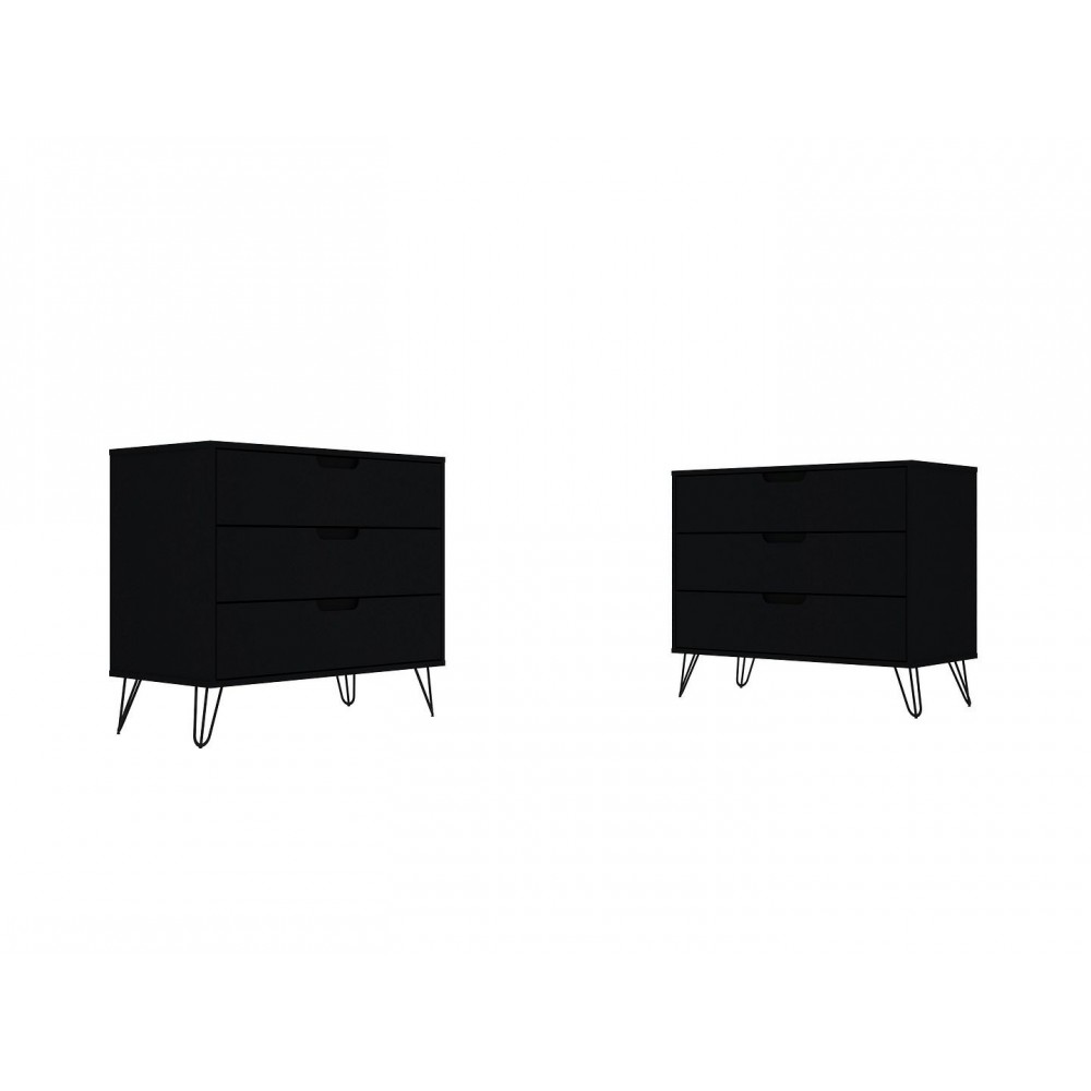 Rockefeller Dresser - Set of 2 in Black