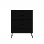 Rockefeller 5-Drawer Tall Dresser and 6-Drawer Wide Dresser in Black