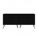 Rockefeller 5-Drawer Tall Dresser and 6-Drawer Wide Dresser in Black