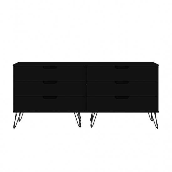 Rockefeller 5-Drawer Tall Dresser and 6-Drawer Wide Dresser in Black