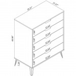 Rockefeller 5-Drawer Tall Dresser and 6-Drawer Wide Dresser in Off White and Nature