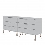 Rockefeller 5-Drawer Tall Dresser and 6-Drawer Wide Dresser in Off White and Nature