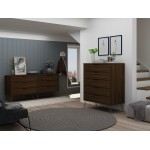 Rockefeller 5-Drawer Tall Dresser and 6-Drawer Wide Dresser in Brown