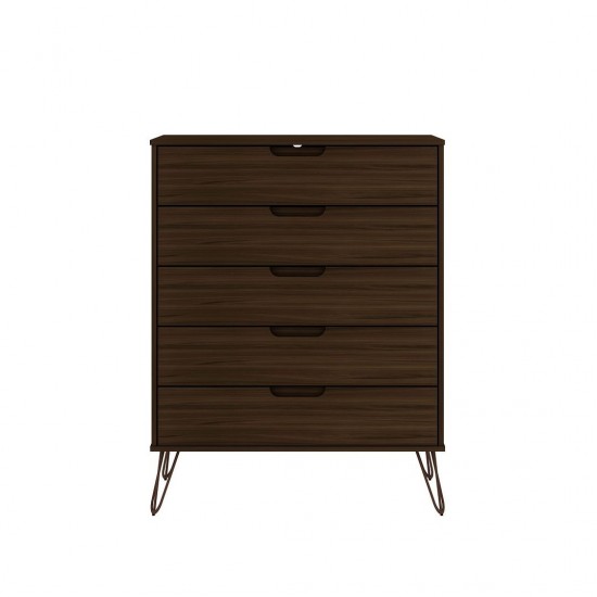 Rockefeller 5-Drawer Tall Dresser and 6-Drawer Wide Dresser in Brown