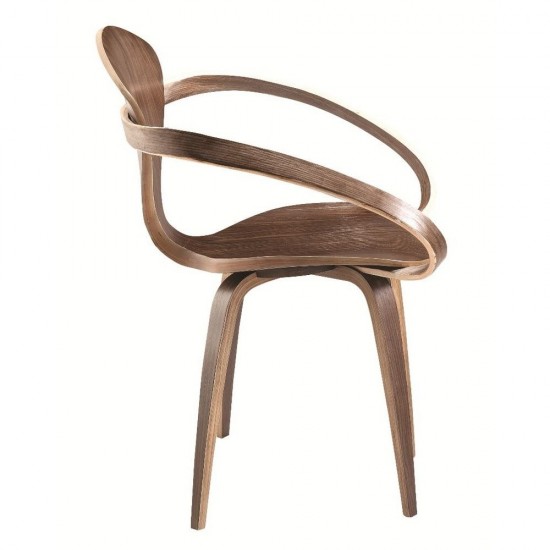 Fine Mod Imports Wooden Arm Chair, Walnut