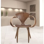 Fine Mod Imports Wooden Arm Chair, Walnut